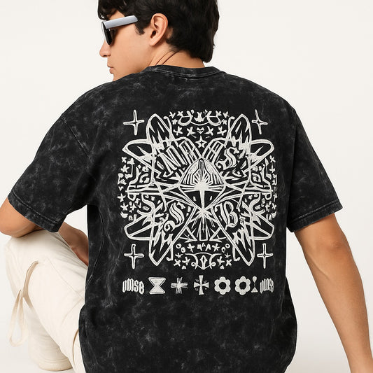 Black Acid Wash Graphic Tee