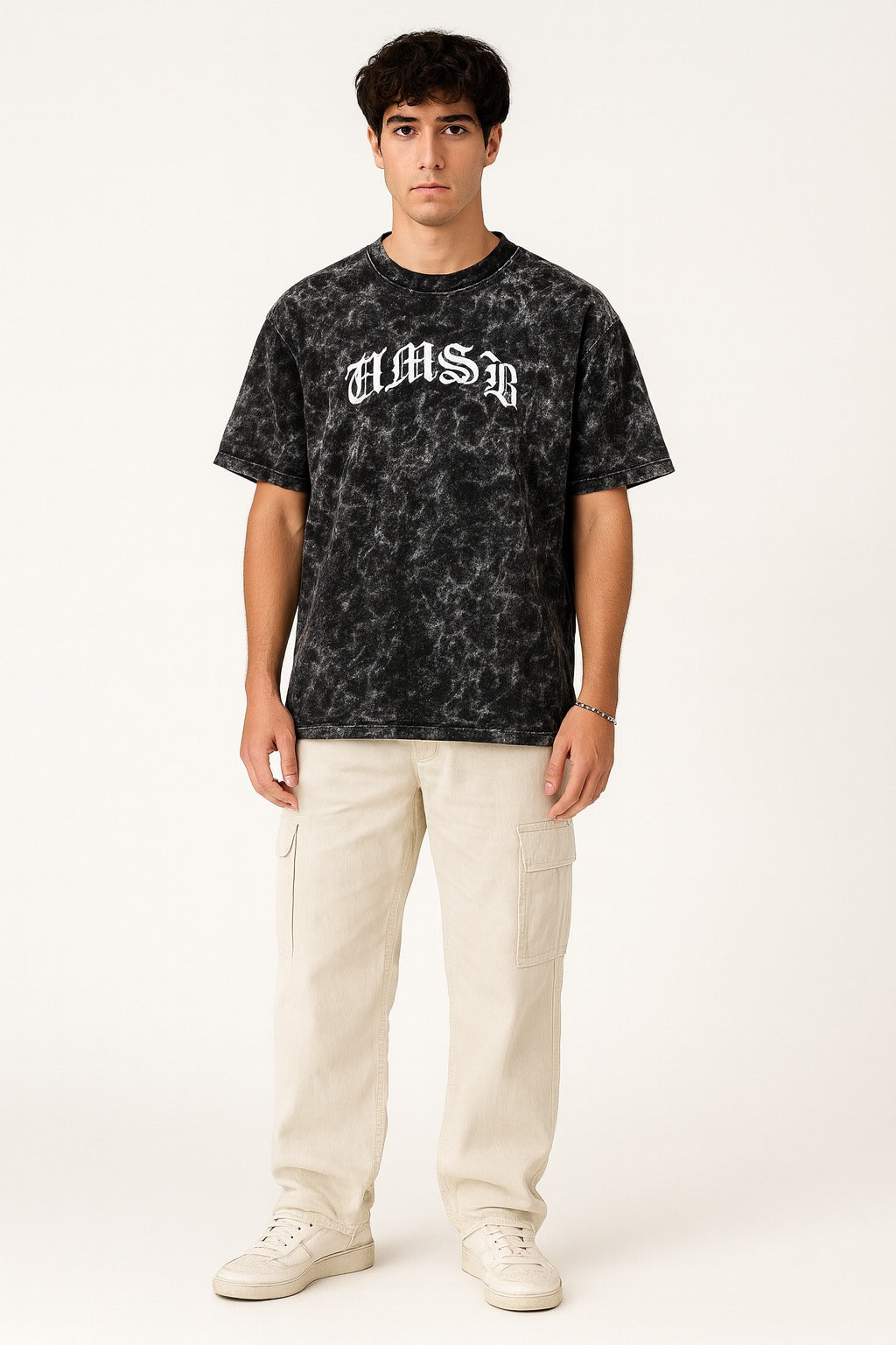 Black Acid Wash Graphic Tee