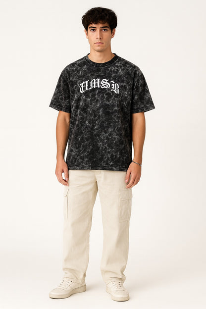 Black Acid Wash Graphic Tee