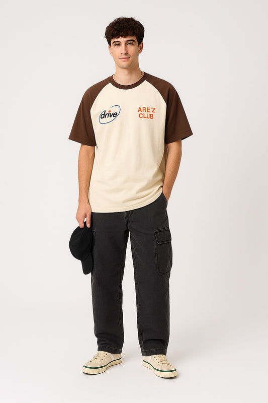 Beige & Choco Mix Contrast Raglan